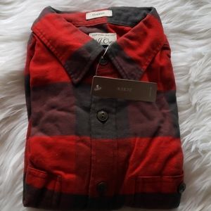 Jcrew Classic Red Flannel Casual Button Down Shirt